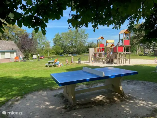 speeltuin en ping pong tafel op het park